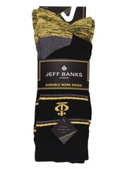 Jeff Banks Grey Cotton Durable Work Socks - Image 4 of 5