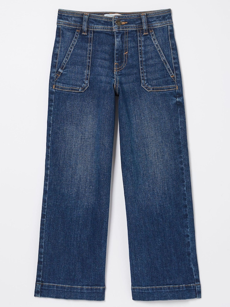 FatFace Blue Willow Wide Leg Jeans - Image 4 of 4