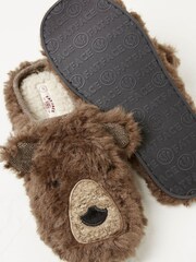 FatFace Brown Grizzly Bear Slippers - Image 4 of 4