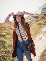 FatFace Brown Lexi Long Sleeveless Cardigan - Image 4 of 5