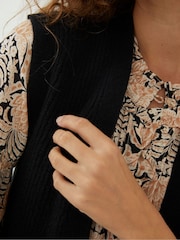 FatFace Black Lexi Long Sleeveless Cardigan - Image 4 of 5