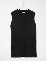 FatFace Black Lexi Long Sleeveless Cardigan - Image 5 of 5