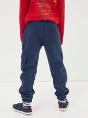 FatFace Blue Seaburn Sweat Cargo Joggers - Image 2 of 4