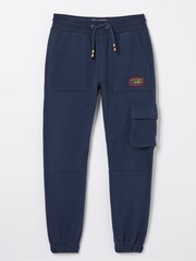 FatFace Blue Seaburn Sweat Cargo Joggers - Image 4 of 4