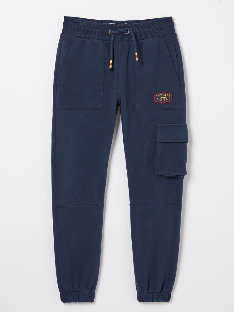 FatFace Blue Seaburn Sweat Cargo Joggers - Image 4 of 4