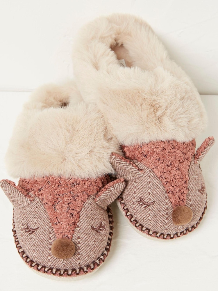 FatFace Brown Felicity Fox Slippers - Image 2 of 4