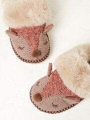 FatFace Brown Felicity Fox Slippers - Image 4 of 4