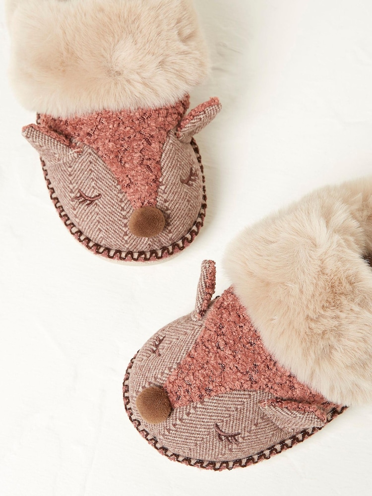 FatFace Brown Felicity Fox Slippers - Image 4 of 4