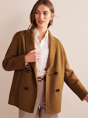 Boden Brown Wool Blend Pea Coat - Image 3 of 6