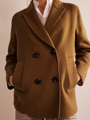 Boden Brown Wool Blend Pea Coat - Image 5 of 6