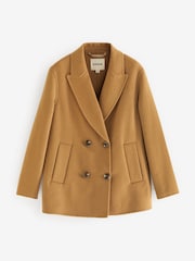 Boden Brown Wool Blend Pea Coat - Image 6 of 6