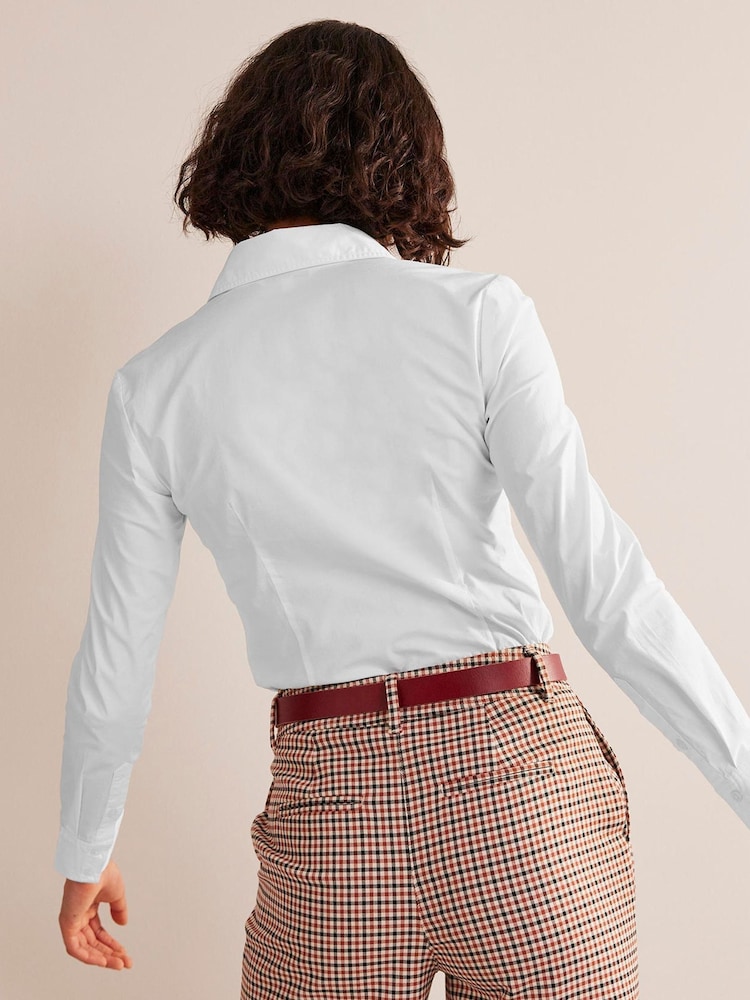 Boden White Saskia Stretch Cotton Shirt - Image 2 of 5