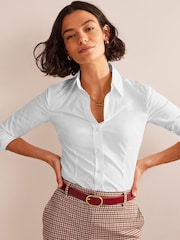 Boden White Saskia Stretch Cotton Shirt - Image 3 of 5