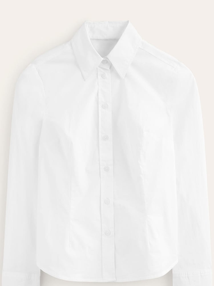 Boden White Saskia Stretch Cotton Shirt - Image 5 of 5