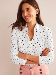 Boden Cream Saskia Stretch Cotton Shirt - Image 1 of 4