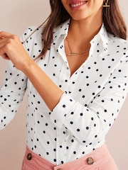 Boden Cream Saskia Stretch Cotton Shirt - Image 4 of 4