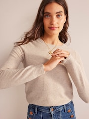 Boden Natural Eva Cashmere Crew Neck Jumper - Image 1 of 4