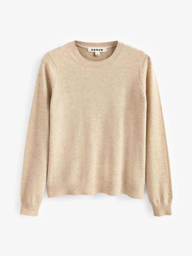 Boden Natural Eva Cashmere Crew Neck Jumper - Image 4 of 4