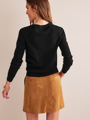 Boden Black Eva Cashmere Crew Neck Jumper - Image 2 of 4