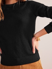 Boden Black Eva Cashmere Crew Neck Jumper - Image 3 of 4