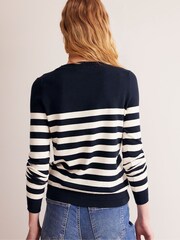 Boden Cream Crew Neck Catriona Cotton Jumper - Image 3 of 6