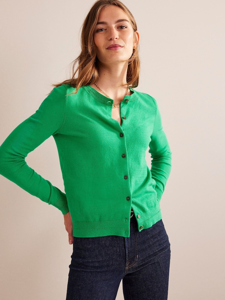 Boden Green Catriona Cotton Cardigan - Image 1 of 6