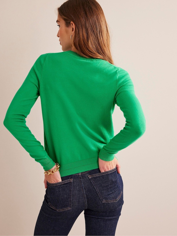 Boden Green Catriona Cotton Cardigan - Image 2 of 6