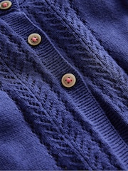 Albastru - Cardigan Boden Pointelle 100% bumbac - Imaginea 3 din 3