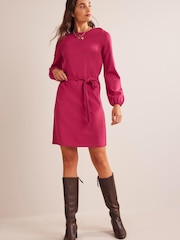 Boden Red Violet Jersey Shift Dress - Image 1 of 5