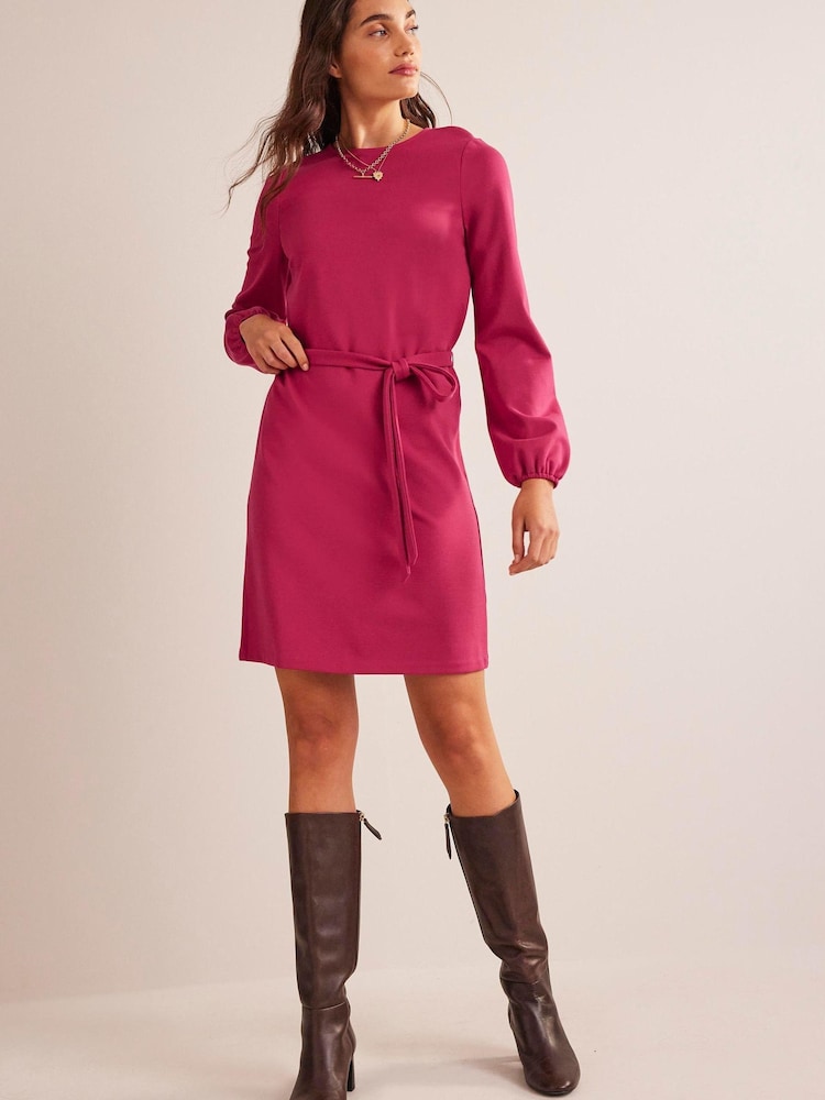 Boden Red Violet Jersey Shift Dress - Image 1 of 5