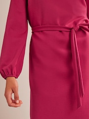 Boden Red Violet Jersey Shift Dress - Image 4 of 5