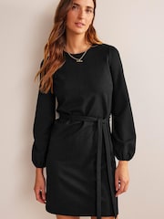 Boden Black Violet Jersey Shift Dress - Image 1 of 6