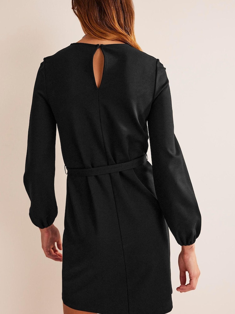 Boden Black Violet Jersey Shift Dress - Image 2 of 6
