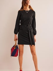 Boden Black Violet Jersey Shift Dress - Image 3 of 6