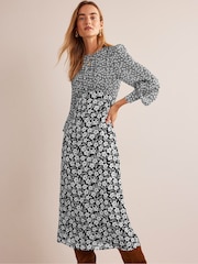 Boden Black Hotched GGT Empire Tea Dress - Image 4 of 6