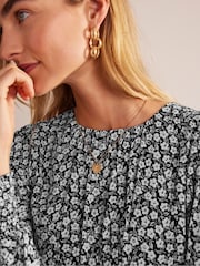 Boden Black Hotched GGT Empire Tea Dress - Image 5 of 6