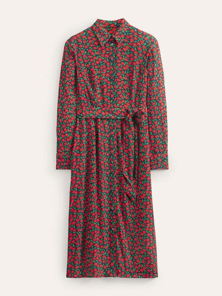 Boden Red Kate Midi Shirt Dress - Image 1 of 1