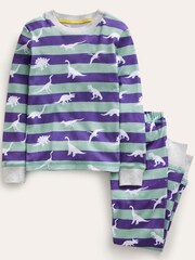 Boden Light Blue Single Glow-In-The-Dark Christmas Pyjamas - Image 1 of 3