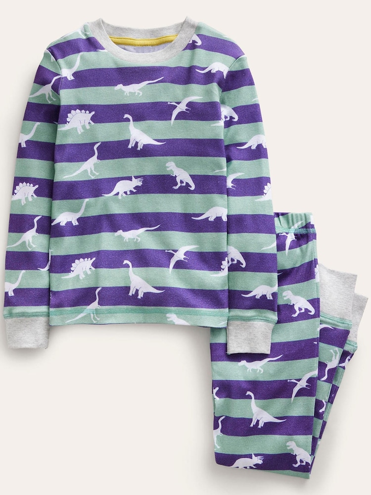 Boden Light Blue Single Glow-In-The-Dark Christmas Pyjamas - Image 1 of 3