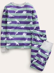Boden Light Blue Single Glow-In-The-Dark Christmas Pyjamas - Image 2 of 3