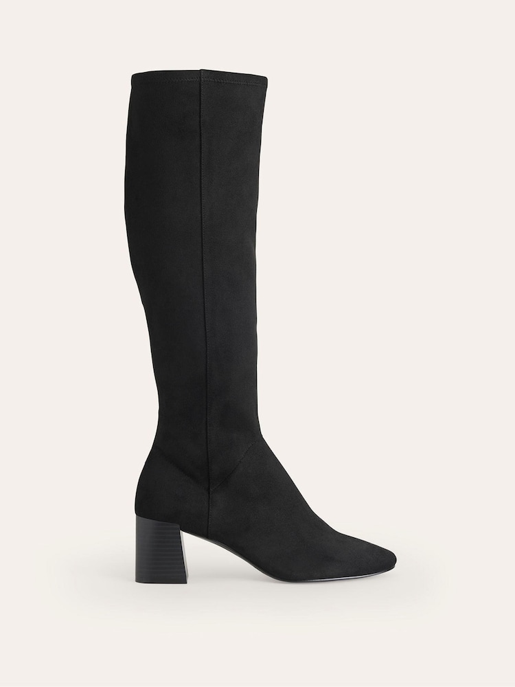 Boden Black Heeled Stretch Knee High Boots - Image 1 of 4