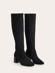 Boden Black Heeled Stretch Knee High Boots - Image 3 of 4