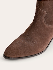 Boden Dark Brown Western Ankle Boots - Image 3 of 5