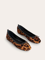 Boden Brown/Gold Kitty Flexi Sole Ballet Pumps - Image 2 of 4