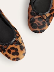 Boden Brown/Gold Kitty Flexi Sole Ballet Pumps - Image 3 of 4