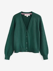 Boden Green Pointelle V-Neck Cardigan - Image 4 of 4