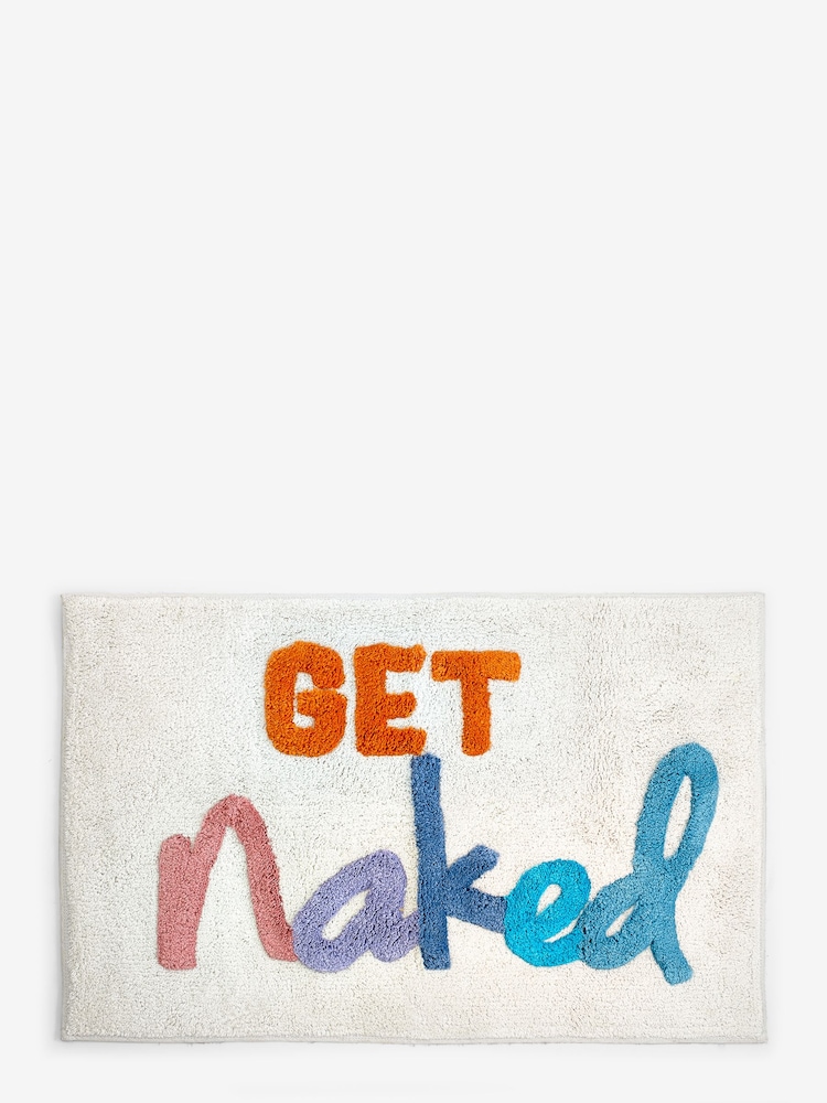 Multi Get Naked 100% Cotton Bath Mat - Image 3 of 3 Multi Get Naked 100% Cotton Bath Mat - Image 3 of 3
