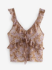Lilac Ditsy Mesh Ruffle Cami - Image 5 of 6