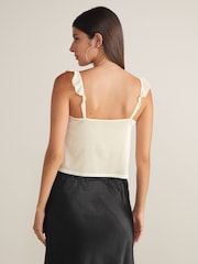 Ecru Mesh Ruffle Cami - Image 2 of 7