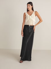Ecru Mesh Ruffle Cami - Image 3 of 7